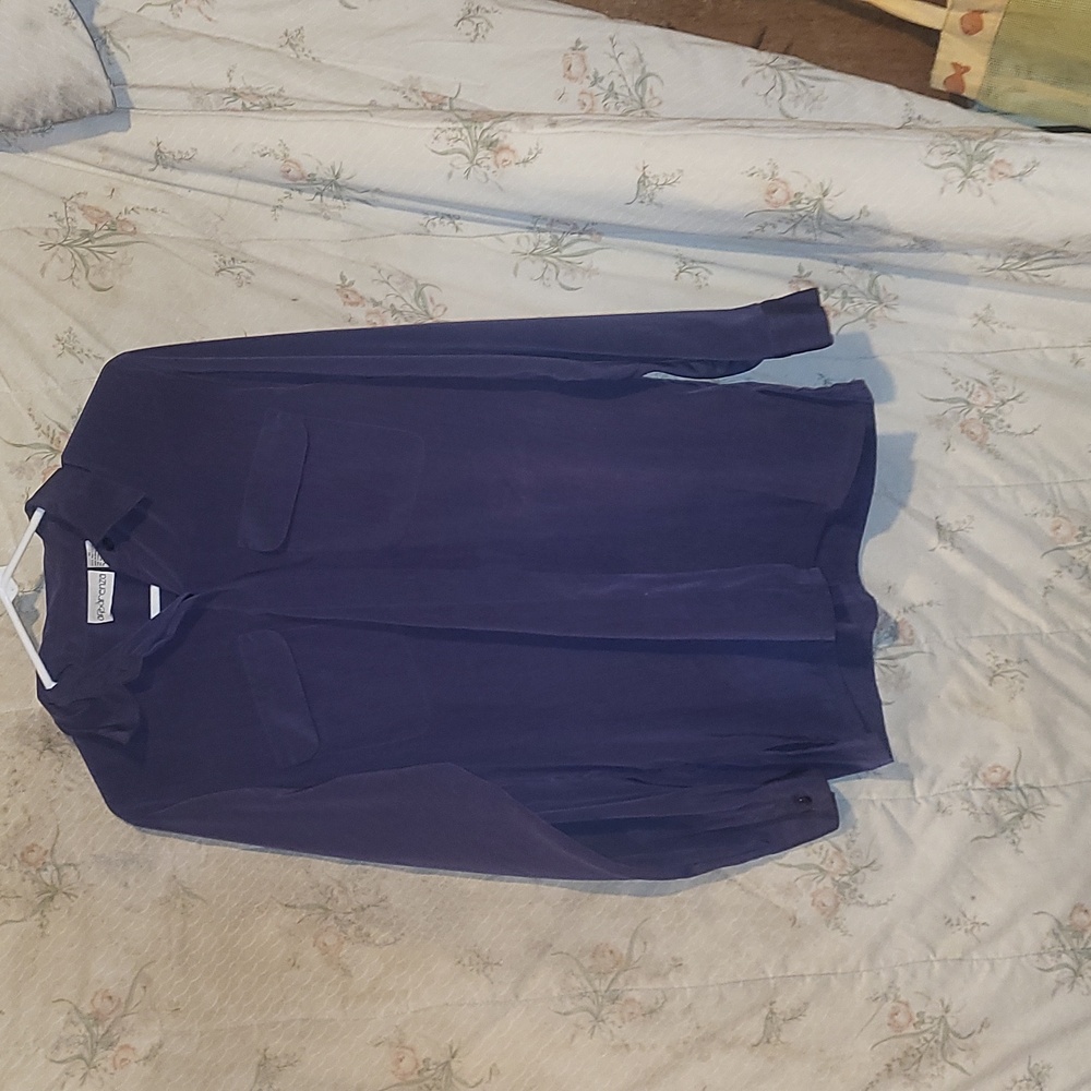 Aqua Purple Long Sleeve Blouse